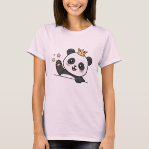 Süßer Panda-König-Cartoon – Kawaii-Krone-Panda-Pee T-Shirt