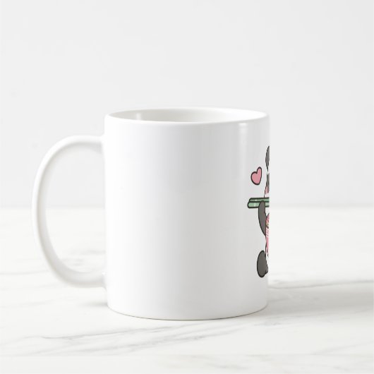 Süßer Panda liebt Ramen-Nudeln Kaffeetasse (Links)