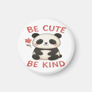 Süßer Panda-Magnetknopf – „Sei süß, sei freundlich Magnet