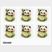 Süßer Panda Matcha Bubble Tea Aufkleber | Kawaii A (Blatt)