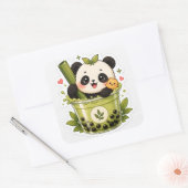 Süßer Panda Matcha Bubble Tea Aufkleber | Kawaii A (Umschlag)
