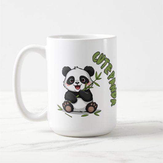 Süßer Panda mit Bambus - Lieblich Kaffeetasse (Links)