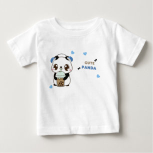 Süßer Panda mit Bubble Tea Baby T-shirt