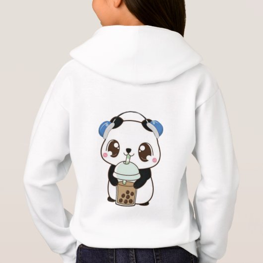 Süßer Panda mit Bubble Tea Hoodie (Rückseite)
