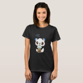 Süßer Panda mit Bubble Tea T-Shirt (Vorne ganz)