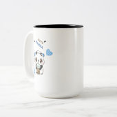 Süßer Panda mit Bubble Tea Zweifarbige Tasse (Vorderseite Links)