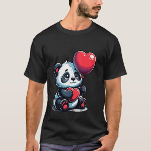 Süßer Panda mit Herzballon Ausdruck von Liebe T-Shirt