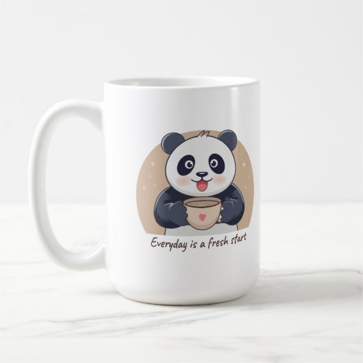 Süßer Panda mit Kaffee Kaffeetasse (Links)