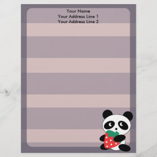 Süßer Panda mit violetten Streifen - benutzerdefin Briefkopf