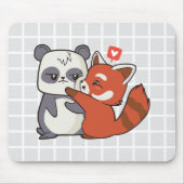 Süßer Panda & Roter Panda Love Grid Mauspad (Vorne)