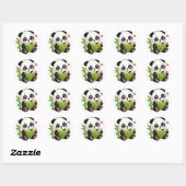 süßer Panda Runder Aufkleber (Blatt)