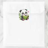 süßer Panda Runder Aufkleber (Tasche)