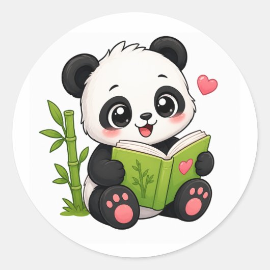 süßer Panda Runder Aufkleber (Vorderseite)