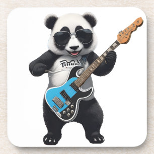 Süßer Panda spielt Gitarre, Musik-Panda-Liebhaber Getränkeuntersetzer