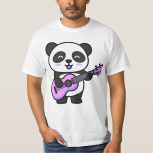Süßer Panda spielt rosa Gitarre T-Shirt