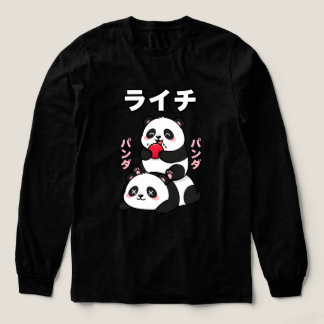 Süßer Panda stapelt Litschi Frucht japanischer Car Tri-Blend Shirt