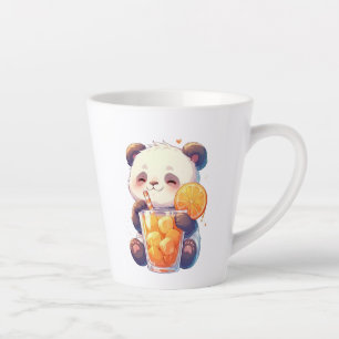 Süßer Panda trinkt Orangen Saft Tasse   Kawaii Pan