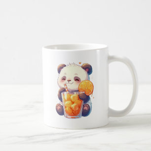 Süßer Panda trinkt Orangen Saft Tasse Kawaii Pan
