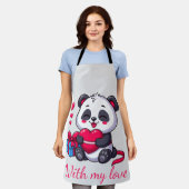 Süßer Panda umarmt Herz Schürze (Getragen)