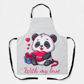 Süßer Panda umarmt Herz Schürze (Vorderseite)