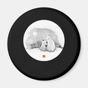 Süßer Panda und Eisbär Tierliebhaber Magnet