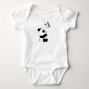 Süßer Panda und Schmetterling Baby-Body Baby Strampler