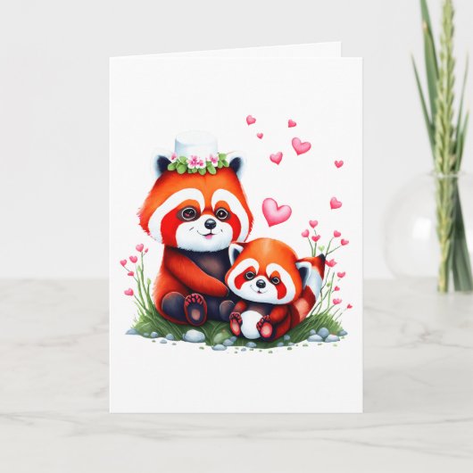Süßer Panda-Valentinstag Karte (Vorderseite)