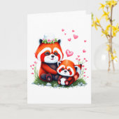 Süßer Panda-Valentinstag Karte (Gelbe Blume)