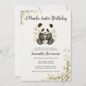 Süßer Panda zum ersten Geburtstag Einladung (Vorderseite)