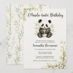 Süßer Panda zum ersten Geburtstag Einladung