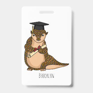 Süßer Pangolin-Abschluss-Cartoon Ausweis
