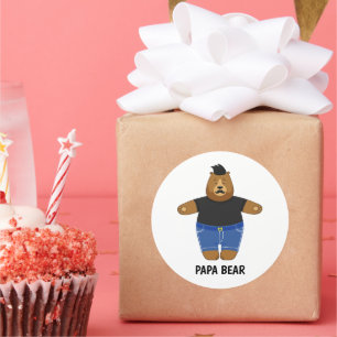 Süßer Papa Bär Vatertag Geschenk Spezialtasse Runder Aufkleber