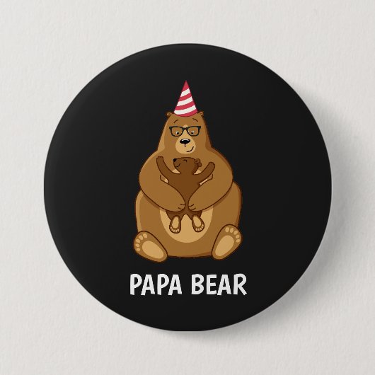 Süßer Papa-Bär Vatertagsgeschenk Spezialtasse Button (Vorderseite)