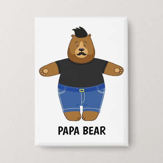 Süßer Papa-Bär Vatertagsgeschenk Spezialtasse Button (Vorderseite)