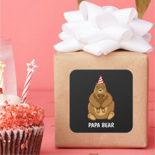 Süßer Papa-Bär Vatertagsgeschenk Spezialtasse Quadratischer Aufkleber