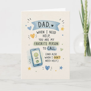 Süßer Papa, mein Lieblingsanrufziel Karte