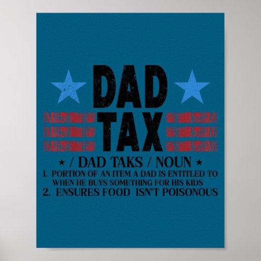 Süßer Papa-Steuer Lustige Definition Vaters Poster (Vorne)