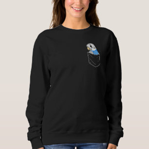 Süßer Papagei in einer Tasche I Blauer Wellensitti Sweatshirt