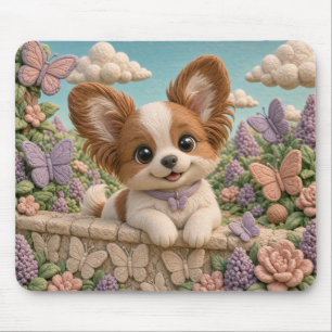 Süßer Papillon-Welpe, Babyhund Mousepad