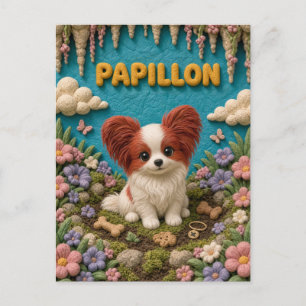 Süßer Papillon-Welpe, Babyhund Postkarte