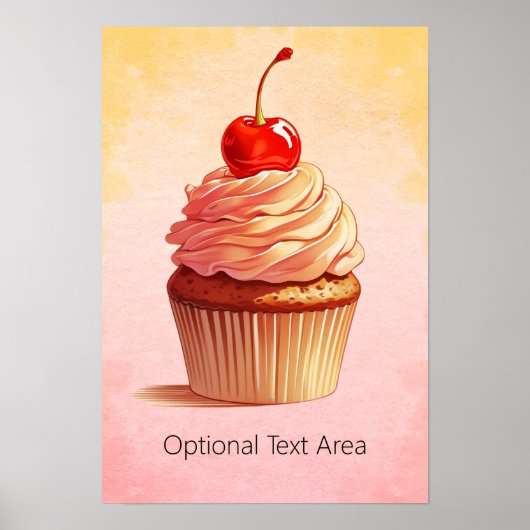Süßer Pastell-Cupcake  Poster (Vorne)