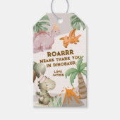 Süßer Pastell-Dinosaurier Danke Geschenkanhänger (Vorderseite)