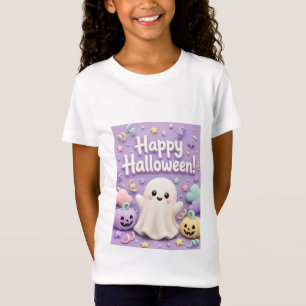 Süßer Pastell-Frohes Halloween Kleiner Geist & Kür T-Shirt