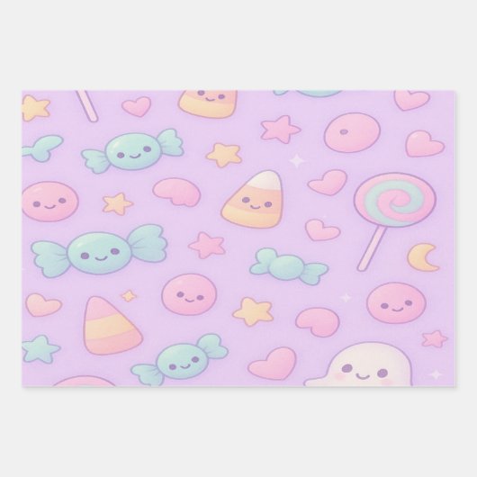 Süßer Pastell-Geist Halloween, Geschenkpapier Set (Vorderseite)