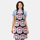 Süßer Pastell-Goth-Schädel mit Schleife Schürze (Getragen)