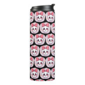 Süßer Pastell-Goth-Schädel mit Schleife Thermosbecher (Nach links gedreht)