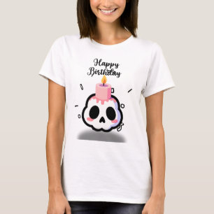 Süßer Pastell-Goth-Totenkopf-Geburtstag T-Shirt