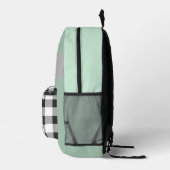 Süßer Pastell-Monogramm-Patch mit Büffelkaromuster Bedruckter Rucksack (Rechts)