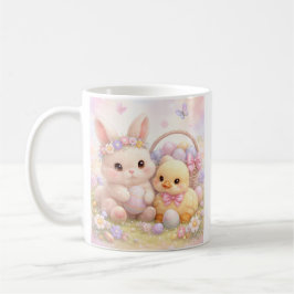 Süßer Pastell-Osterhase und Ente Kaffeetasse
