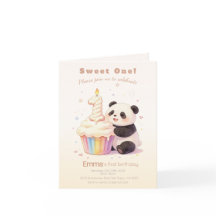 Süßer Pastell-Panda-Baby 1. Geburtstag